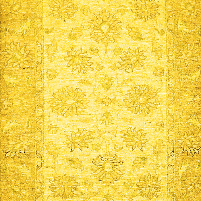 Machine Washable Oriental Yellow Traditional Rug, wshabs495yw