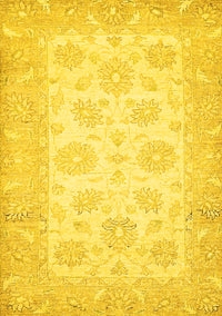 Oriental Yellow Traditional Rug, abs495yw