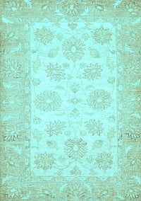 Oriental Light Blue Traditional Rug, abs495lblu