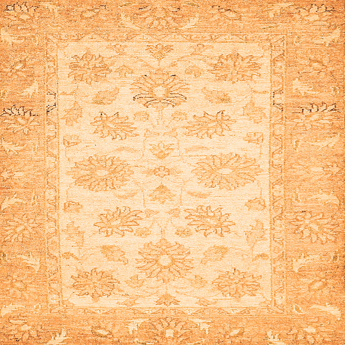 Square Oriental Orange Traditional Rug, abs495org