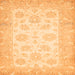 Square Oriental Orange Traditional Rug, abs495org