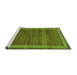 Sideview of Machine Washable Abstract Green Modern Area Rugs, wshabs4960grn