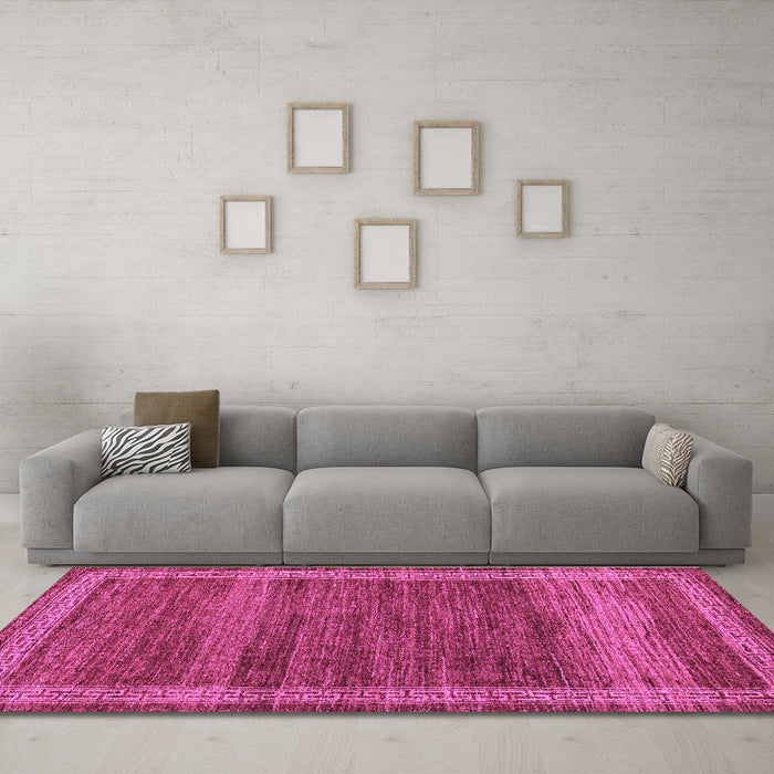 Machine Washable Abstract Purple Modern Area Rugs in a Living Room, wshabs4960pur