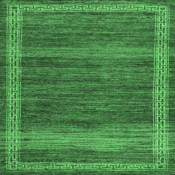 Square Machine Washable Abstract Emerald Green Modern Area Rugs, wshabs4960emgrn