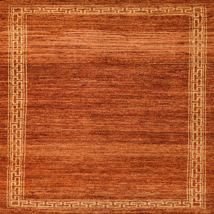 Square Machine Washable Abstract Neon Orange Rug, wshabs4960