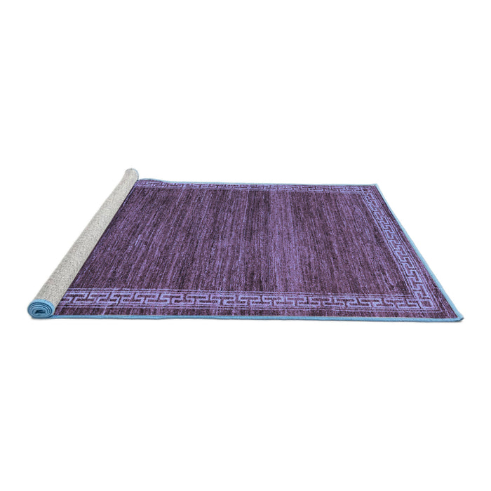 Sideview of Machine Washable Abstract Blue Modern Rug, wshabs4960blu
