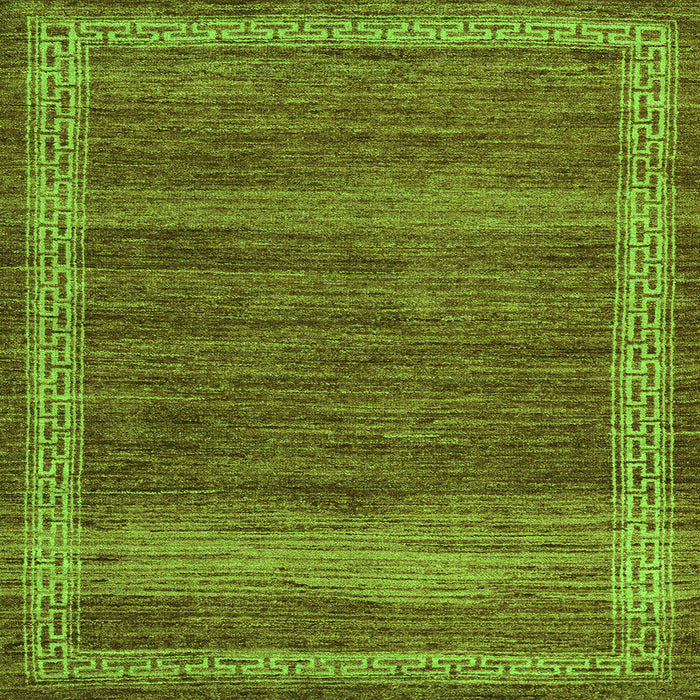 Square Machine Washable Abstract Green Modern Area Rugs, wshabs4960grn
