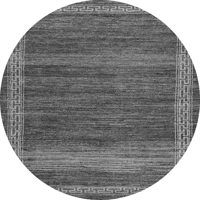 Round Machine Washable Abstract Gray Modern Rug, wshabs4960gry