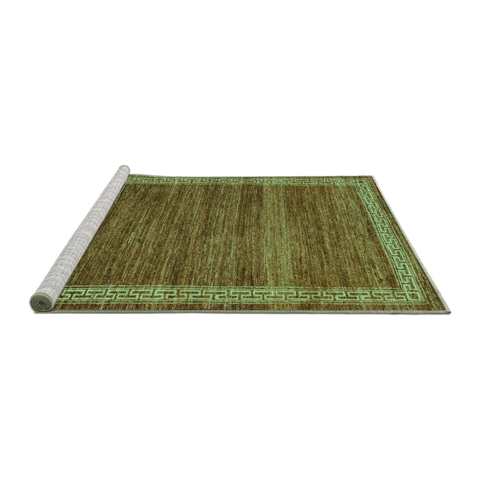 Sideview of Machine Washable Abstract Turquoise Modern Area Rugs, wshabs4960turq