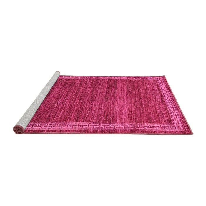 Sideview of Machine Washable Abstract Pink Modern Rug, wshabs4960pnk