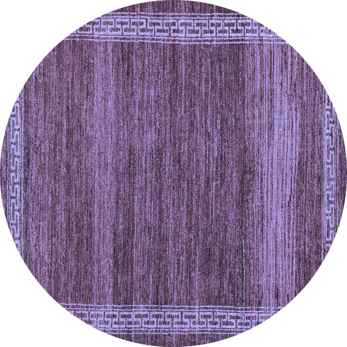 Round Abstract Blue Modern Rug, abs4960blu