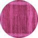 Round Abstract Purple Modern Rug, abs4960pur