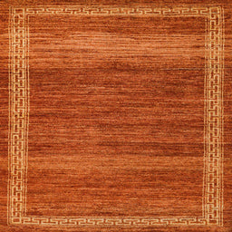 Square Abstract Neon Orange Modern Rug, abs4960