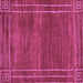 Square Machine Washable Abstract Purple Modern Area Rugs, wshabs4961pur