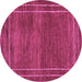 Round Abstract Purple Modern Rug, abs4961pur