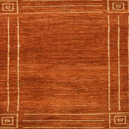 Square Abstract Orange Red Modern Rug, abs4961
