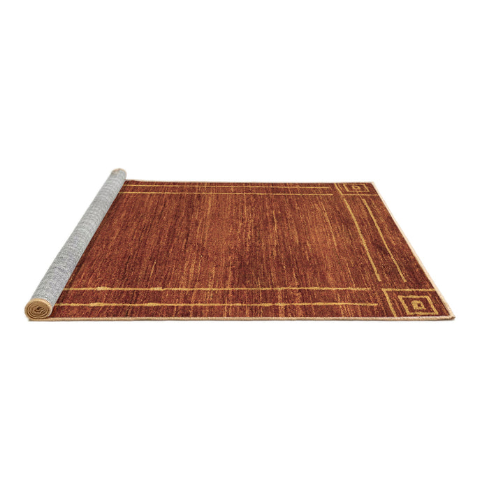 Sideview of Machine Washable Abstract Brown Modern Rug, wshabs4961brn