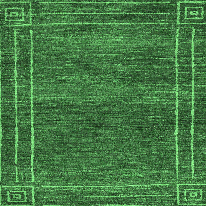 Square Machine Washable Abstract Emerald Green Modern Area Rugs, wshabs4961emgrn