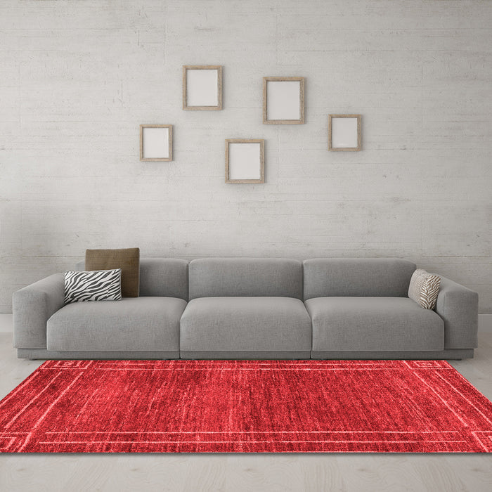 Modern Red Washable Rugs