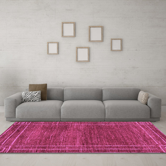 Machine Washable Abstract Purple Modern Area Rugs in a Living Room, wshabs4961pur