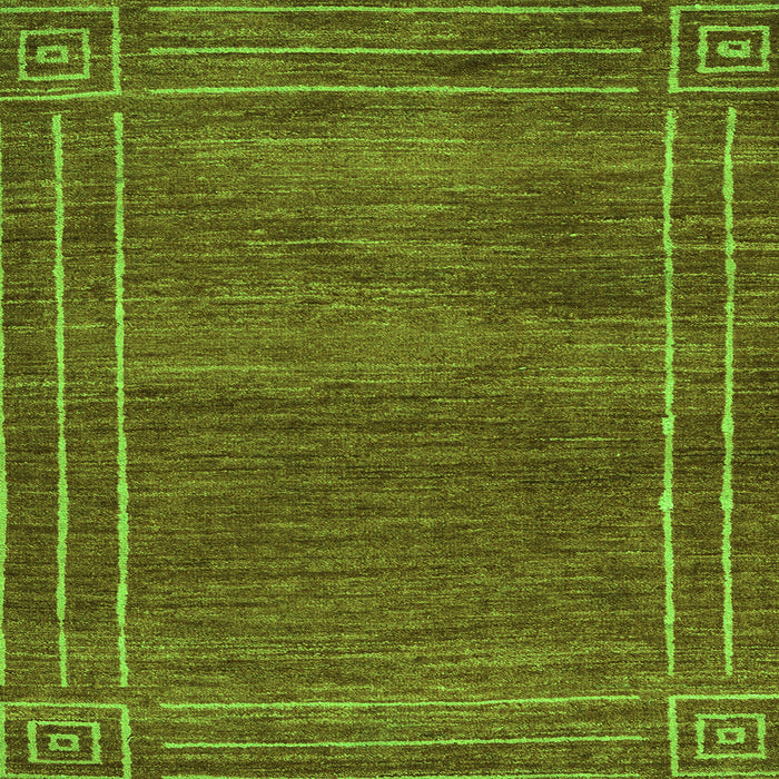 Square Machine Washable Abstract Green Modern Area Rugs, wshabs4961grn