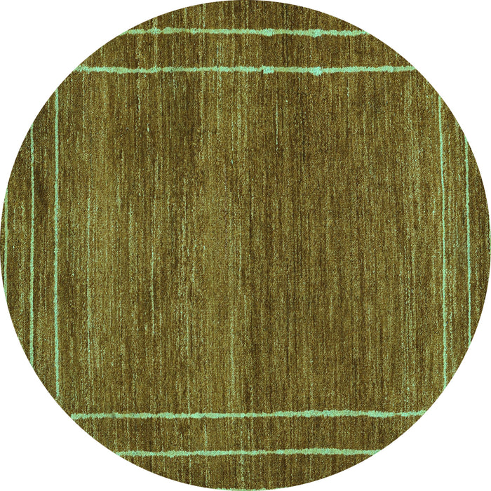Round Machine Washable Abstract Turquoise Modern Area Rugs, wshabs4961turq