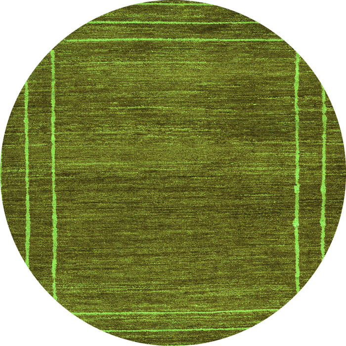 Round Abstract Green Modern Rug, abs4961grn