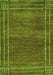 Machine Washable Abstract Green Modern Area Rugs, wshabs4961grn