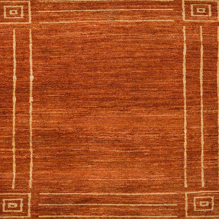 Square Machine Washable Abstract Orange Red Rug, wshabs4961