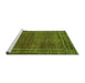 Sideview of Machine Washable Abstract Green Modern Area Rugs, wshabs4961grn