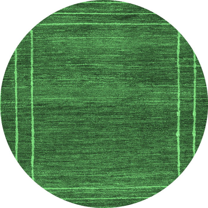 Round Abstract Emerald Green Modern Rug, abs4961emgrn