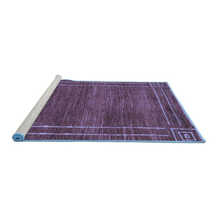 Sideview of Machine Washable Abstract Blue Modern Rug, wshabs4961blu