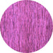 Round Machine Washable Abstract Purple Modern Area Rugs, wshabs4962pur