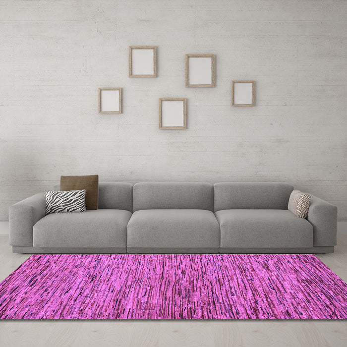 Machine Washable Abstract Purple Modern Area Rugs in a Living Room, wshabs4962pur