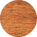 Round Machine Washable Abstract Orange Modern Area Rugs, wshabs4962org