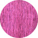 Round Machine Washable Abstract Pink Modern Rug, wshabs4962pnk