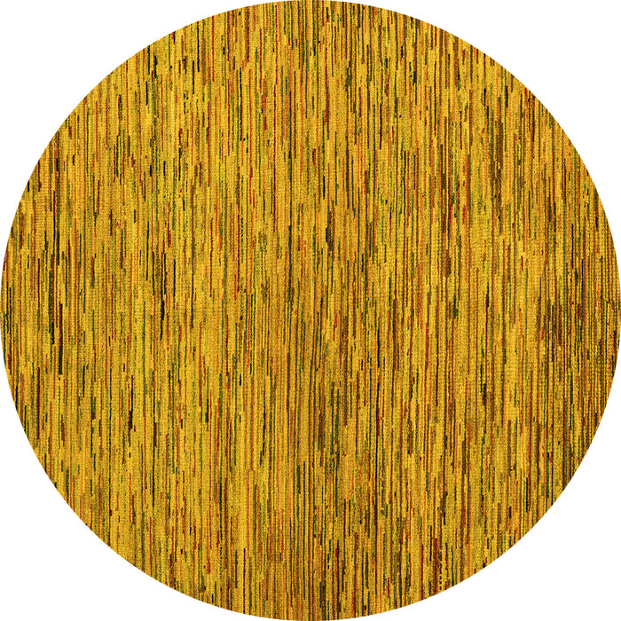Round Machine Washable Abstract Yellow Modern Rug, wshabs4962yw