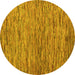 Round Machine Washable Abstract Yellow Modern Rug, wshabs4962yw