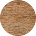 Round Machine Washable Abstract Orange Rug, wshabs4962