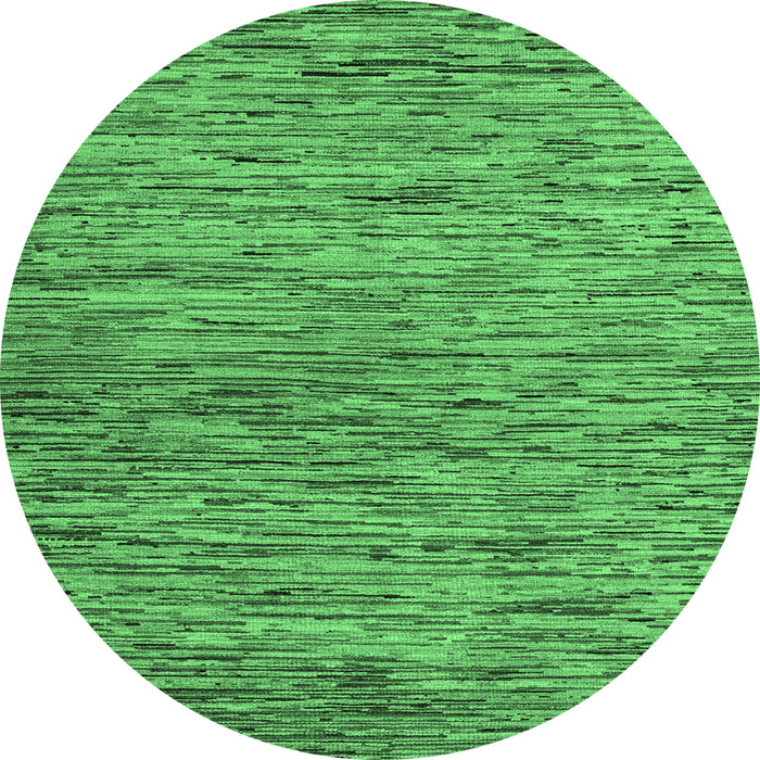 Round Machine Washable Abstract Emerald Green Modern Area Rugs, wshabs4962emgrn