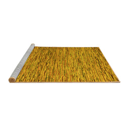 Sideview of Machine Washable Abstract Yellow Modern Rug, wshabs4962yw