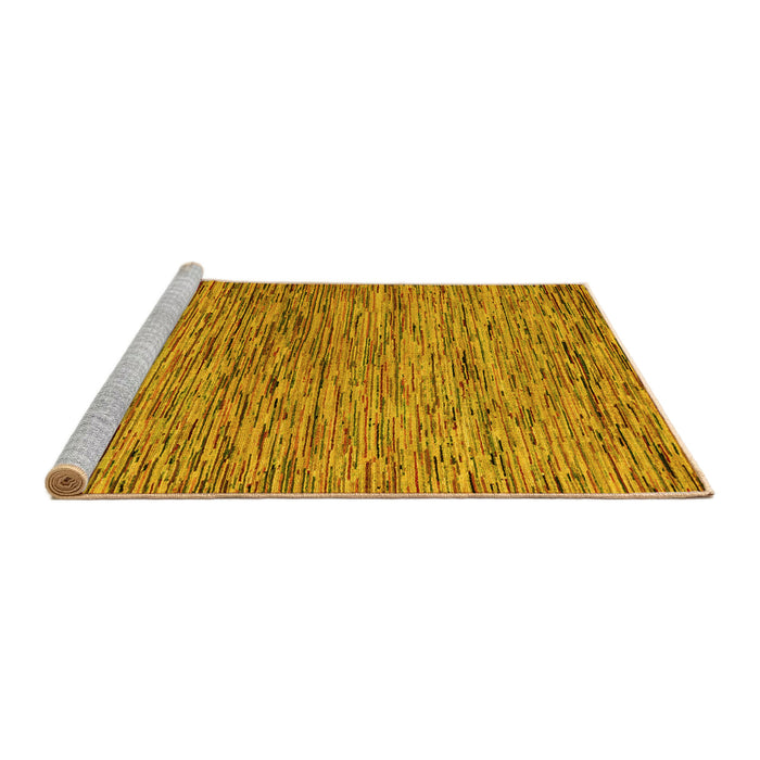 Sideview of Machine Washable Abstract Yellow Modern Rug, wshabs4962yw