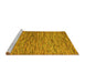 Sideview of Machine Washable Abstract Yellow Modern Rug, wshabs4962yw