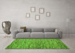 Machine Washable Abstract Green Modern Area Rugs in a Living Room,, wshabs4962grn