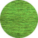 Round Machine Washable Abstract Green Modern Area Rugs, wshabs4962grn