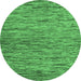 Round Abstract Emerald Green Modern Rug, abs4962emgrn