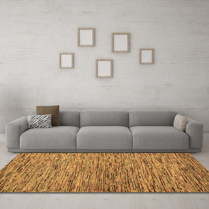 Machine Washable Abstract Brown Modern Rug in a Living Room,, wshabs4962brn