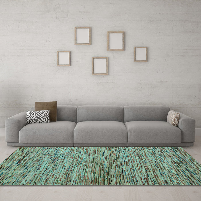 Machine Washable Abstract Light Blue Modern Rug in a Living Room, wshabs4962lblu