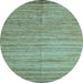 Round Machine Washable Abstract Light Blue Modern Rug, wshabs4963lblu