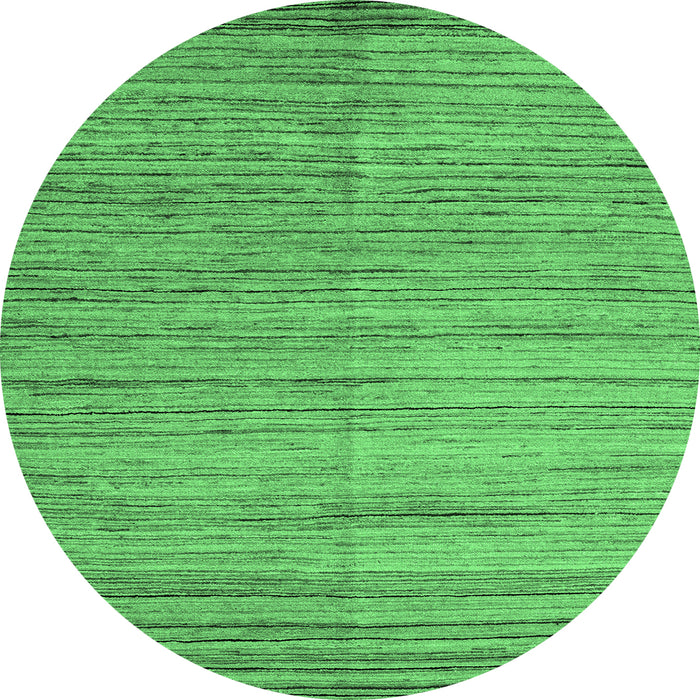 Round Abstract Emerald Green Modern Rug, abs4963emgrn